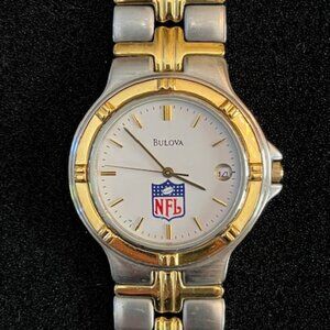 BULOVA | NFL Men's Two-Tone Watch with Date-NEW Battery